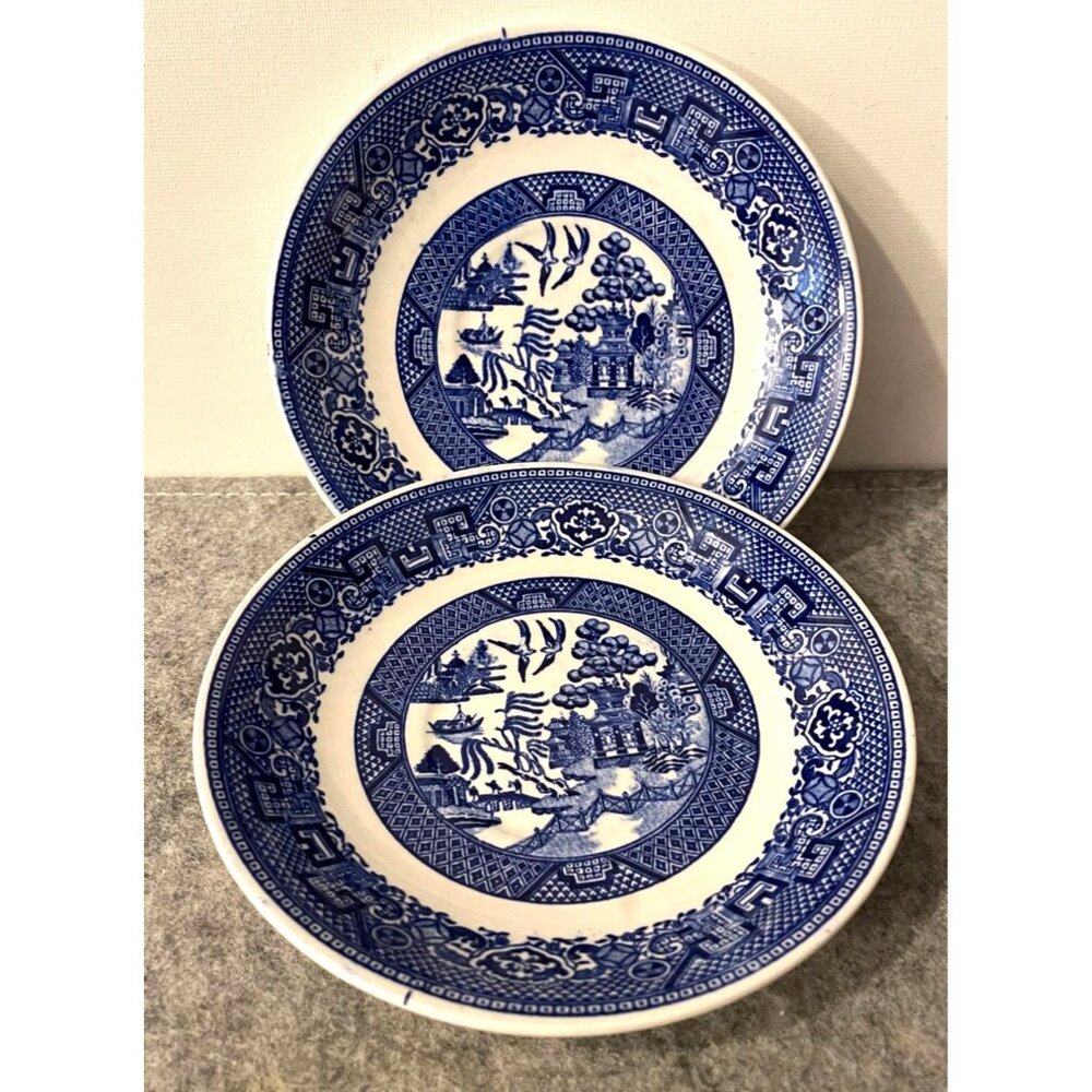 2 Home Laughlin Blue Willow 5.75" Saucers  # 2300